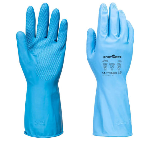 FD Chemical B Latex Light Gauntlet (Pk12) - Blue