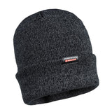 Insulated Knit Reflective Yarn Beanie - Black