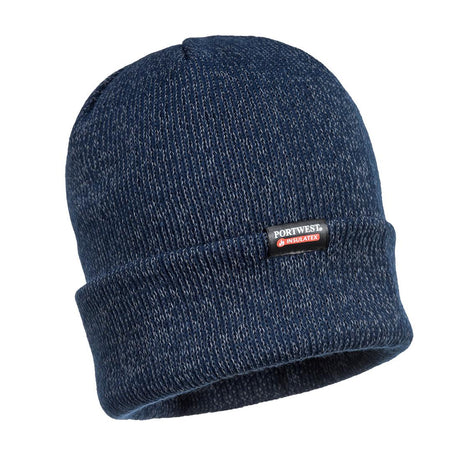 Insulated Knit Reflective Yarn Beanie - Navy
