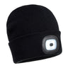 Rechargeable Twin LED Beanie - Black