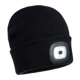 Beanie USB Rechargeable LED Head Light - Black