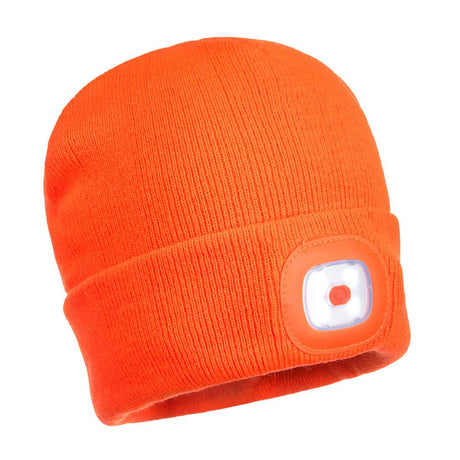 Beanie USB Rechargeable LED Head Light - Orange