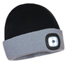 Two Tone LED Rechargeable Beanie - Black/Grey