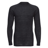 Merino Wool Crewneck Baselayer Top - Black