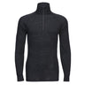 Merino Wool 1/4 Zip Baselayer Top - Black