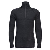 Merino Wool 1/4 Zip Baselayer Top - Black