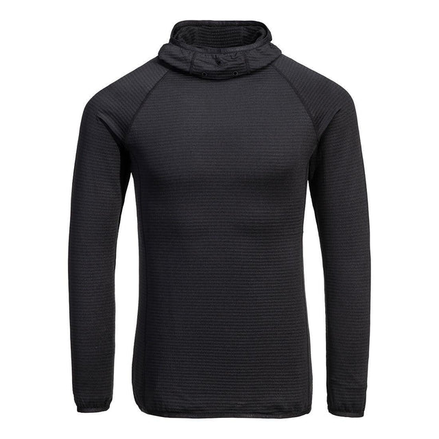 Waffle Fleece Hooded Baselayer - Black