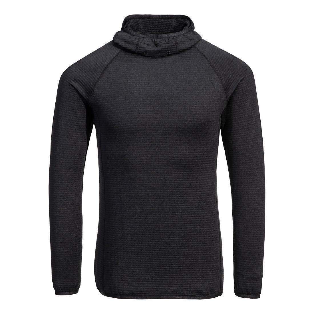 Waffle Fleece Hooded Baselayer - Black