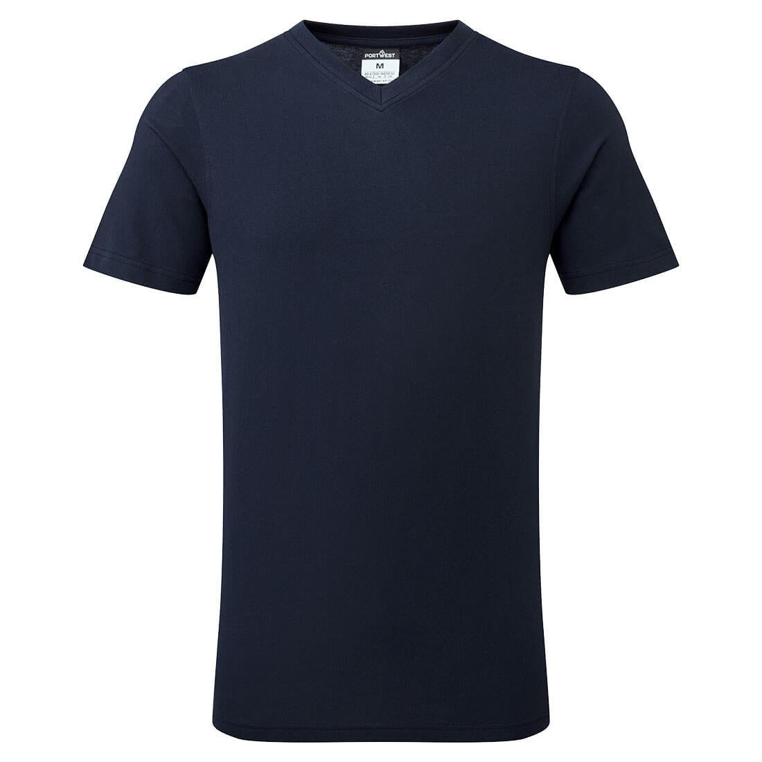 V-Neck Cotton T-Shirt S/S - Navy