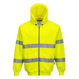 Hi-Vis Zipped Hoodie - Yellow