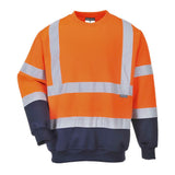 Hi-Vis Contrast Sweatshirt - Orange/Navy