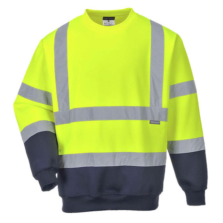 Hi-Vis Contrast Sweatshirt - Yellow/Navy