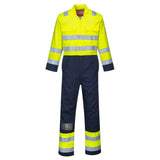 Bizflame Work Hi-Vis Anti-Static Coverall - Yellow/Navy