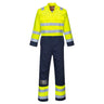 Bizflame Work Hi-Vis Contrast FR Coverall - Yellow/Navy
