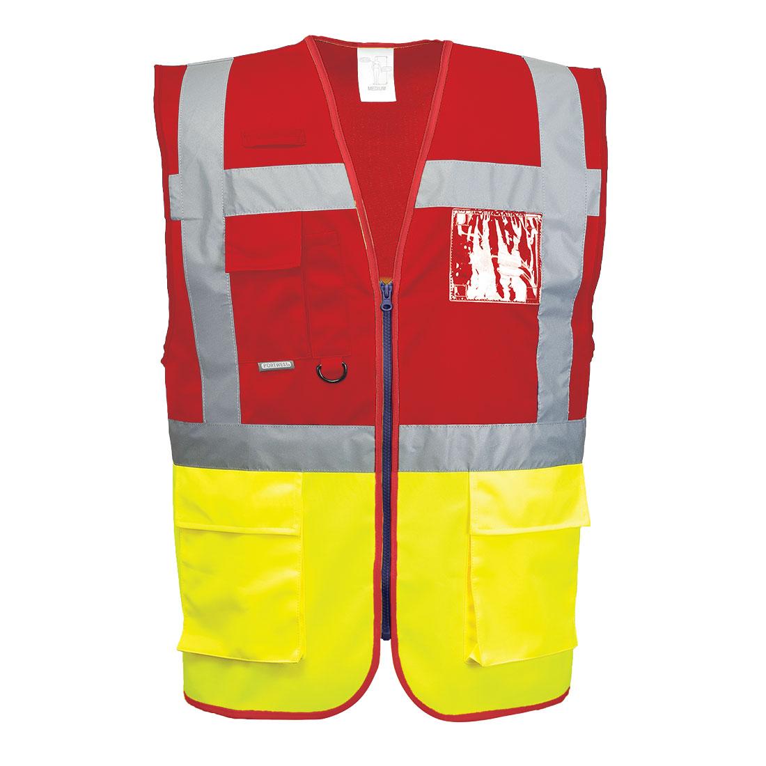 Paris Hi-Vis Contrast Executive Vest - Yellow/Red