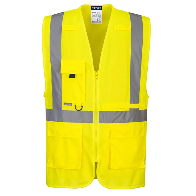 Hi-Vis Tablet Pocket Executive Vest - Yellow