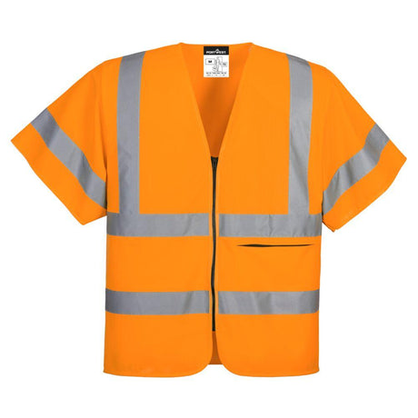Hi-Vis Band and Brace Zip Vest S/S - Orange