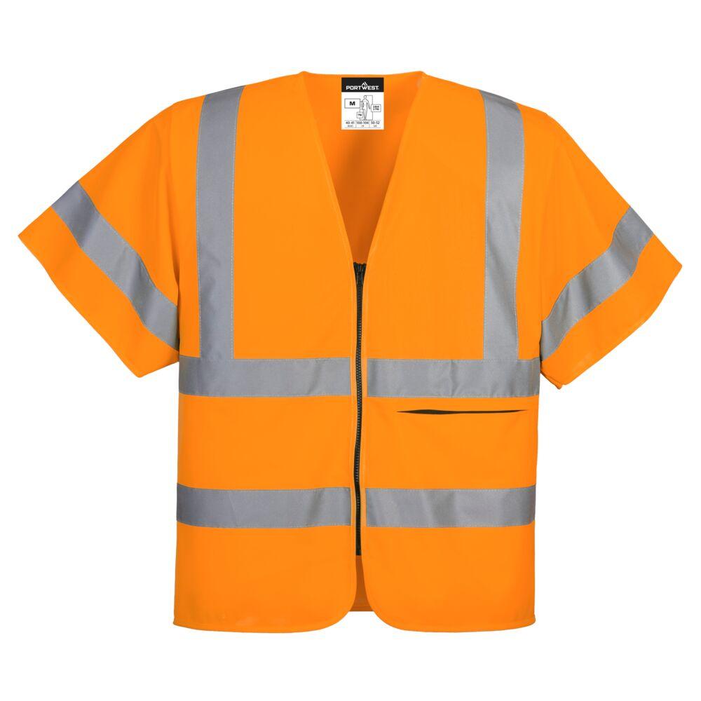 Hi-Vis Band and Brace Zip Vest S/S - Orange