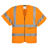 Hi-Vis Band and Brace Zip Vest S/S - Orange