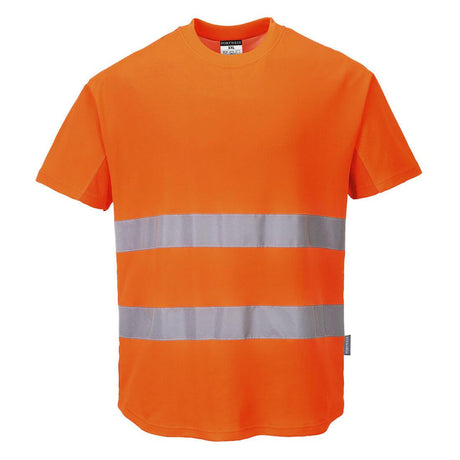 Hi-Vis Cotton Comfort Mesh Insert T-Shirt S/S - Orange