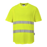 Hi-Vis Cotton Comfort Mesh Insert T-Shirt S/S - Yellow