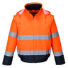 Hi-Vis 2-in-1 Contrast Essential Lite Bomber Jacket - Orange/Navy