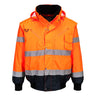Hi-Vis 3-in-1 Contrast Bomber Jacket - Orange/Navy