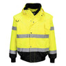 Hi-Vis 3-in-1 Contrast Bomber Jacket - Yellow/Black