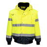 Hi-Vis 3-in-1 Contrast Bomber Jacket - Yellow/Navy