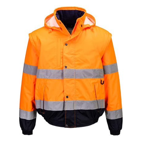Hi-Vis 2-in-1 Contrast Bomber Jacket - Orange