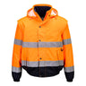 Hi-Vis 2-in-1 Contrast Bomber Jacket - Orange