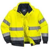 Hi-Vis 2-in-1 Contrast Bomber Jacket - Yellow