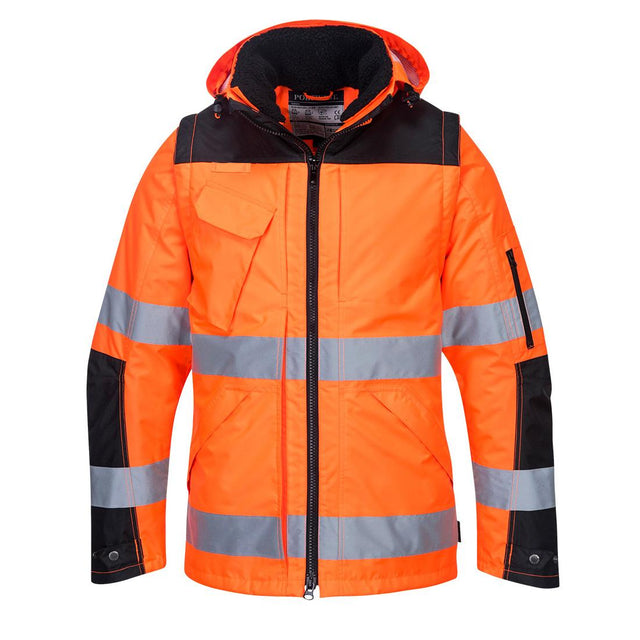 Hi-Vis 3-in-1 Contrast Winter Pro Jacket - Orange/Black