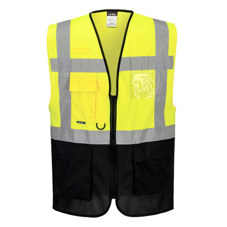 Warsaw Hi-Vis Contrast Executive Vest - Yellow/Black