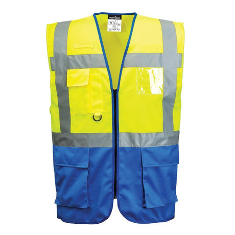 Warsaw Hi-Vis Contrast Executive Vest - Yellow/Purple