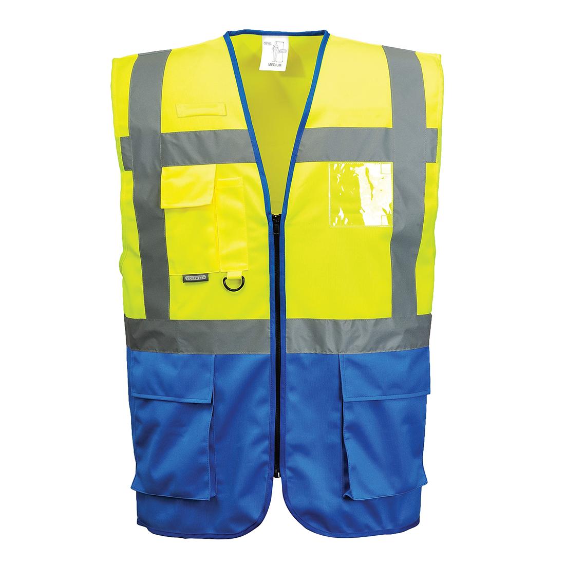 Warsaw Hi-Vis Contrast Executive Vest - Yellow/Royal