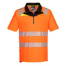 DX4 Hi-Vis Zip Polo Shirt S/S - Orange/Black