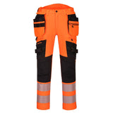DX4 Hi-Vis Detachable Holster Pocket Trousers - Orange/Black