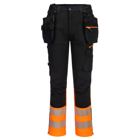 DX4 Hi-Vis Class 1 Detachable Holster Pocket Craft Trousers - Orange/Black
