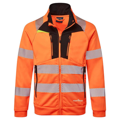 DX4 Hi-Vis Funnel Neck Zipped Sweatshirt - Orange/Black