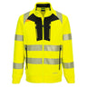 DX4 Hi-Vis Funnel Neck Zipped Sweatshirt - Yellow/Black