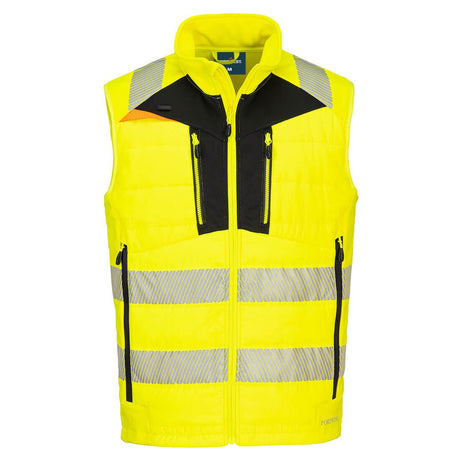 DX4 Hi-Vis Hybrid Baffle Bodywarmer - Yellow/Black