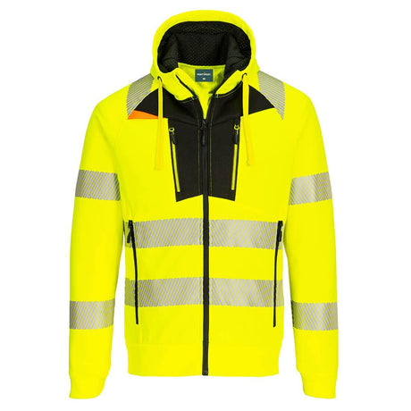 DX4 Hi-Vis Zip Hoodie - Yellow/Black