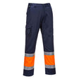 Hi-Vis Contrast Class 1 Service Trousers - Orange/Navy