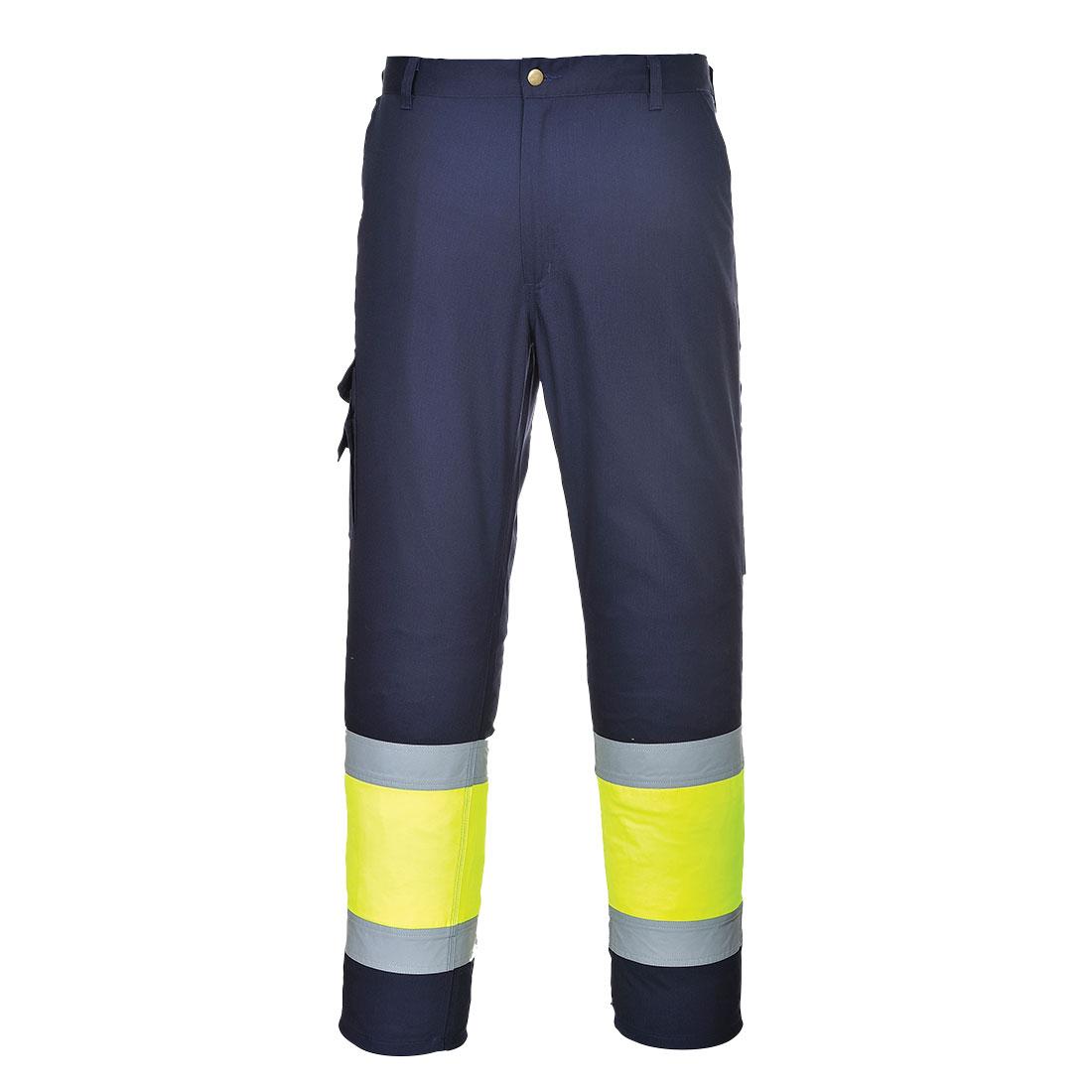 Hi-Vis Contrast Class 1 Service Trousers - Yellow/Navy
