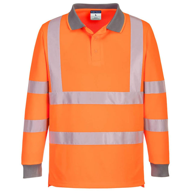 Eco Hi-Vis Polo Shirt L/S (6 Pack) - Orange