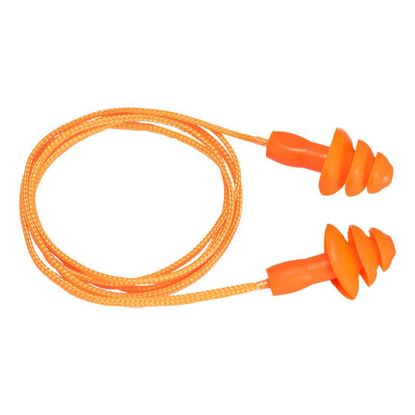 Reusable Corded TPR Ear Plugs (50 Pairs) - Orange