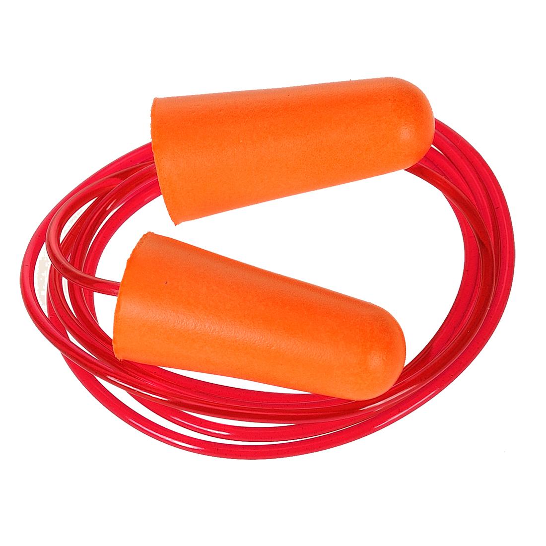 Corded PU Foam Ear Plugs (200 Pairs) - Orange