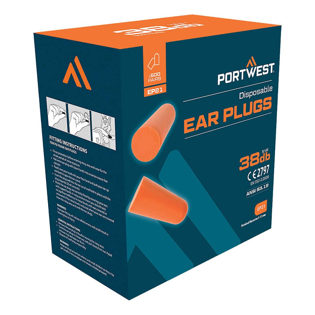Ear Plug Dispenser Refill Pack (500 Pairs) - Orange