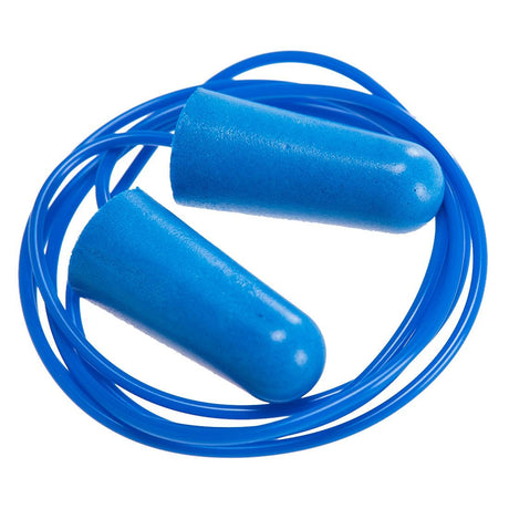 Detectable Corded PU Ear Plugs (200 Pairs) - Blue